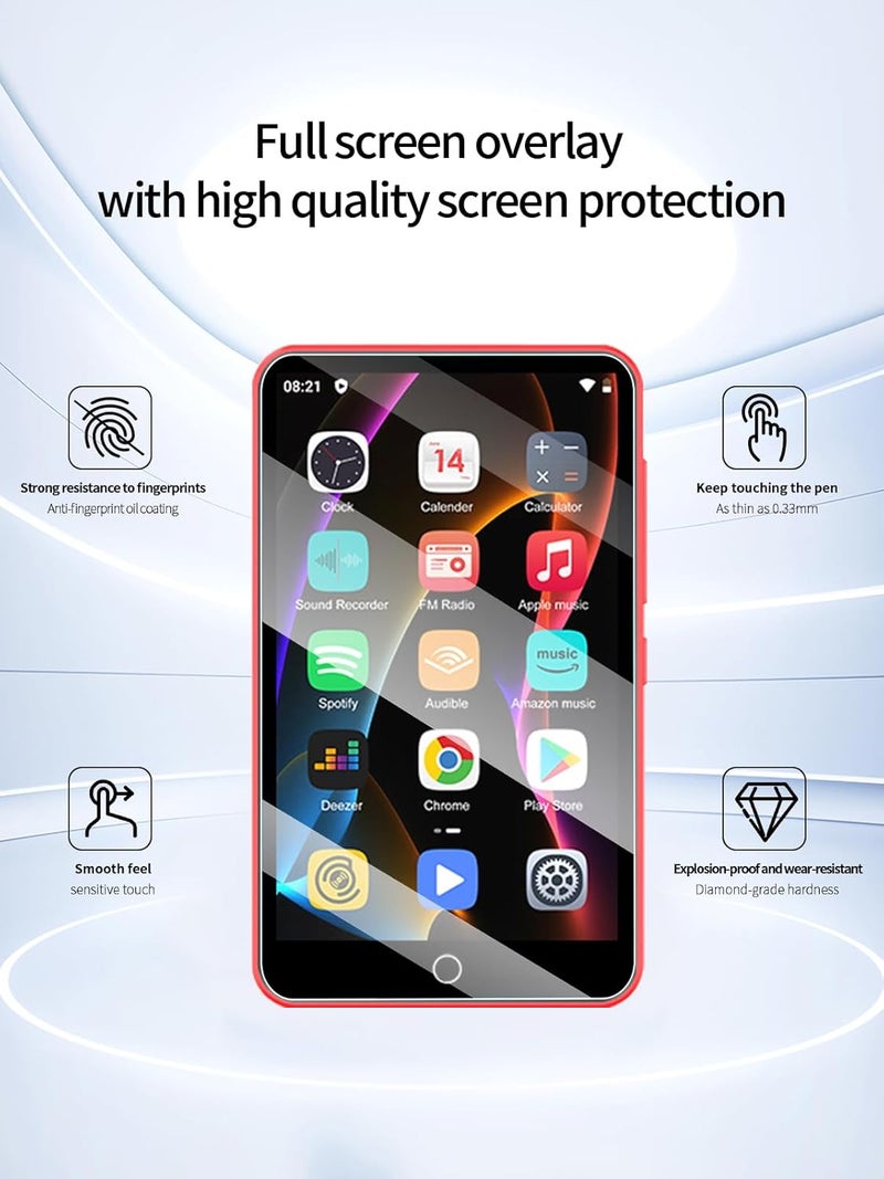 UYRUREL Screen Protector for ZAQE 4 inch Touchscreen MP3 Player, High-definition Scratch Resistant Film,HD Clear Anti Blue Light, Bubble Free with Easy Installation Kit, 3 Pack - Image 2